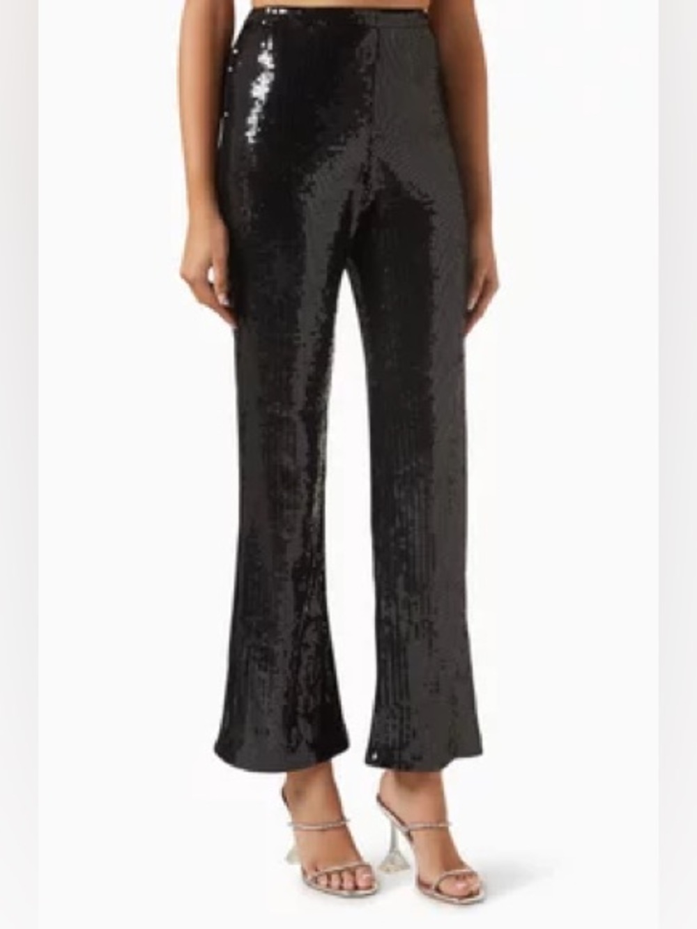 Good American Black Sequin Wide-Leg Pants